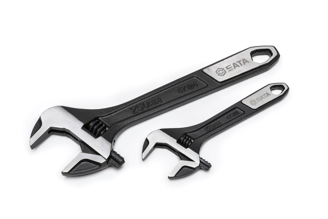 Wide Jaw Adjustable Wrench 2Pc. Set (6" and 10") SATA