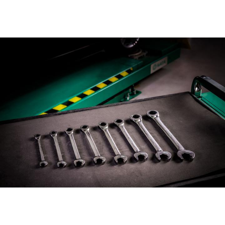 Image of 7 Pc. Metric Double Ratcheting Combination Wrench Set - SATA