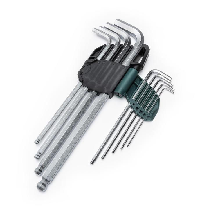 Image of 9-Key Extra Long Arm Ball End Hex Key - SATA