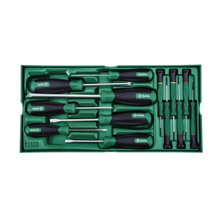 Image of 13 Pc. Combination Screwdriver Tray Set - SATA