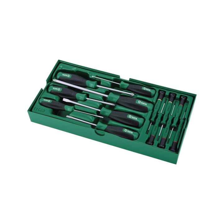 Image of 13 Pc. Combination Screwdriver Tray Set - SATA