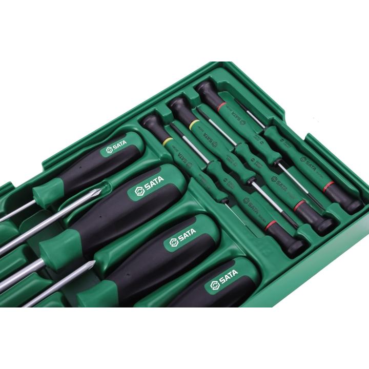 Image of 13 Pc. Combination Screwdriver Tray Set - SATA