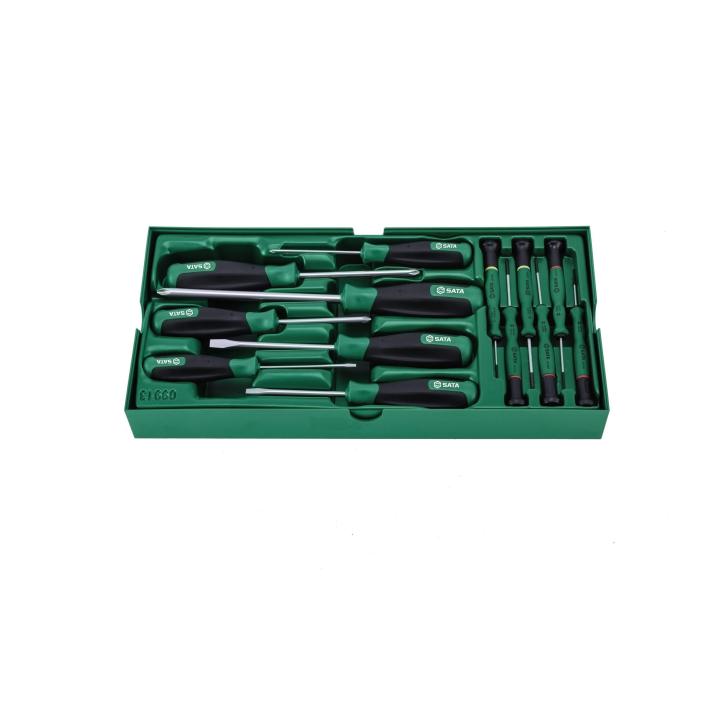 Image of 13 Pc. Combination Screwdriver Tray Set - SATA