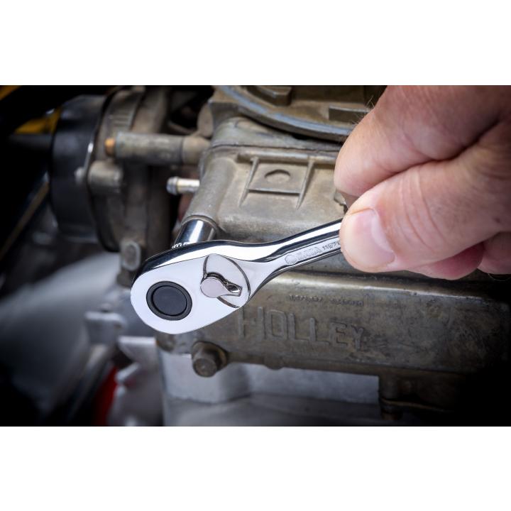 Image of 1/4" Drive 72-Tooth Quick Release Polished Handle Ratchet - SATA