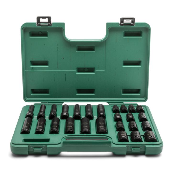 Image of 26 Pc. 1/2" Drive Standard and Deep Thin-Wall Socket Set - SATA