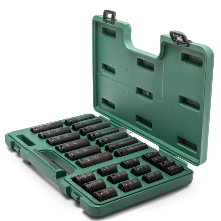 Image of 26 Pc. 1/2" Drive Standard and Deep Thin-Wall Socket Set - SATA