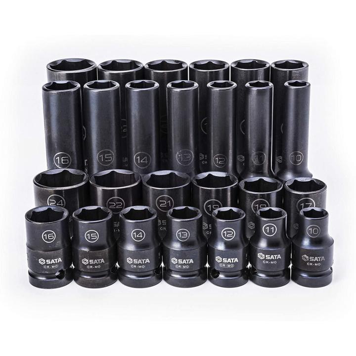 Image of 26 Pc. 1/2" Drive Standard and Deep Thin-Wall Socket Set - SATA