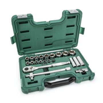 Image of 23 Pc. 1/2" Drive 72-Tooth 6 Point Metric Socket Set - SATA