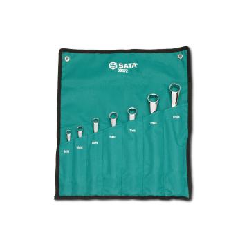 Image of 7 Pc. 12 Point Metric 40° Offset Double Box End Wrench Set - SATA