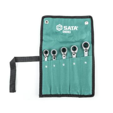 Image of 5 Pc. 12 Point Reversible Combination Ratcheting Wrench Set Metric - SATA
