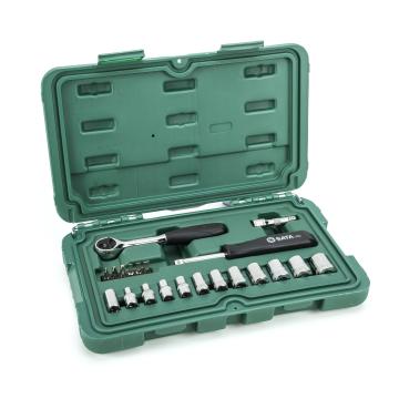 Image of 21 Pc. 1/4" Drive 6 Point 60T Metric Mechanics Tool Set - SATA