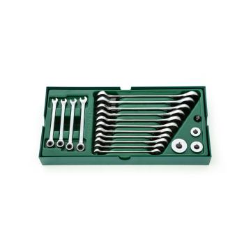 Image of 19 Pc. Metric Combination Ratcheting Wrench Tray Set - SATA