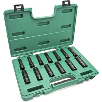 Image of 13 Pc. 1/2" Drive Deep Thin-Wall Socket Set - SATA