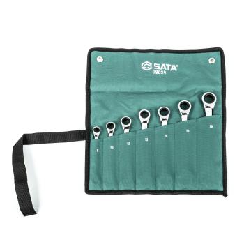 Image of 7 Pc. Metric Double Ratcheting Combination Wrench Set - SATA